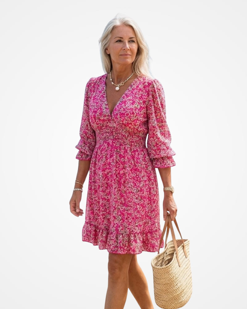Tália | Vestido Maxi Floral Elegante