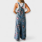 Bethany - Macacão de ganga largo com estampado floral