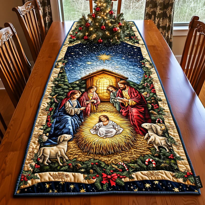 Caminho de mesa acolchoado - Estrela de Belém