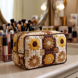 Necessaire acolchoada com estampa de sol radiante | Calidez Radiante