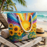 Bolsa de Praia Feita à Mão | Sol Arco-íris