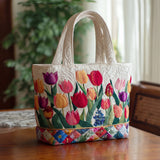 Bolsa Artesanal Acolchado Tulipa