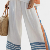 Bruna| Conjunto étnico Margo Branco Azul Laranja